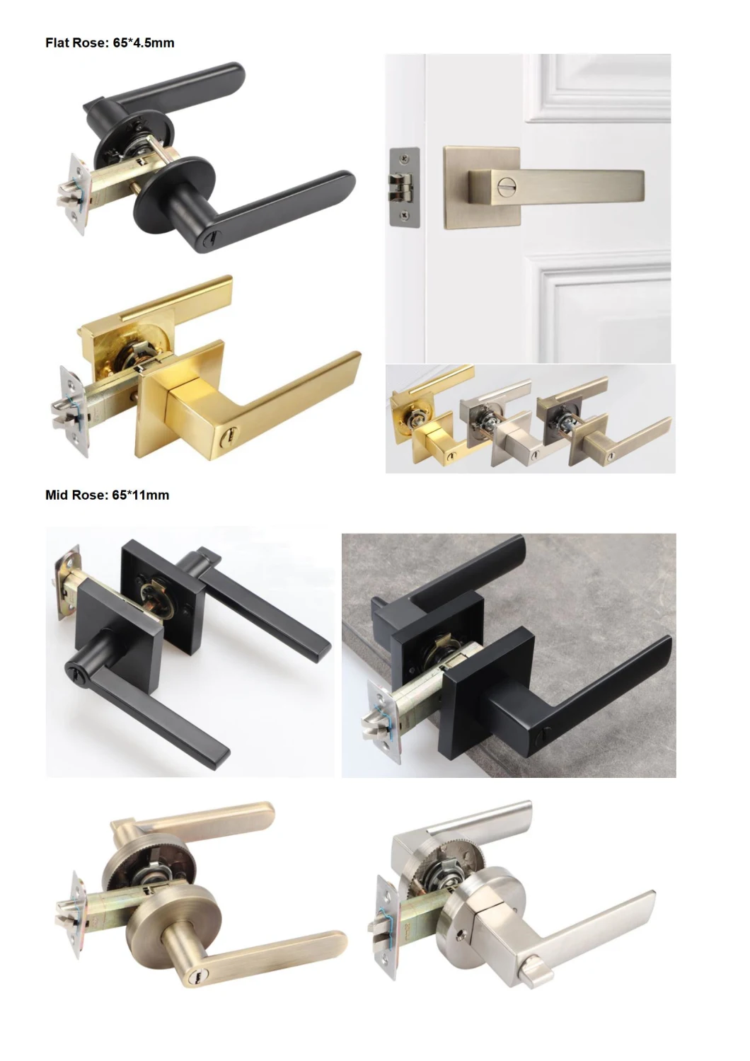 Key Entry Privacy Security Tubular Handle Safe Door Lever Lock